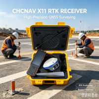 Penerima GNSS RTK CHCNAV X11/B5 1408 Kanal IP66 4G Full Netcom Peralatan Survei IMU Presisi Tinggi untuk Konstruksi