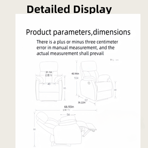 Le petit fauteuil inclinable en cuir synthétique à commande manuelle ou <span class=keywords><strong>électrique</strong></span> contient des tabourets de rangement. - Product Image 6