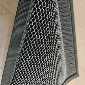 Tapete de Puerta Elástico TPE 3D de Grosor Medio, Rectangular, Antideslizante, con Base de Goma, Estilo Moderno para Exteriores, Color Negro Sólido - Product Image 4