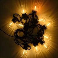 Guirlande lumineuse LED en forme de cône de pin de Noël, abat-jour en cristal, câble noir, couleurs vives, décoration lumineuse pour arbre de Noël, jardin, patio, lumières féériques