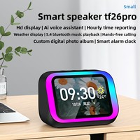 Jam Alarm Pintar untuk Pelajar Kontrol Suara AI Disiplin Diri Belajar dengan Speaker 5.0 Layar LED RGB Desain Plastik Baterai