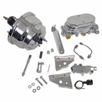 Ensemble de servofrein et maître-cylindre chromé pour Ford Mustang 1964-1966, alésage 1 pouce (25,4 mm) et 1-1/8 pouce (28,58 mm), freinage assisté