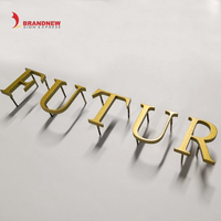Letras de Metal 3D para Exteriores, Letras Doradas para Pared, Publicidad Personalizada del Fabricante BRANDNEWSIGN, Letrero para Floristería, Hotel