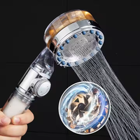 Nouveau turbocompressé haute pression économie d'eau PP filtres pomme de douche turbocompressé ventilateur ABS pluie buse Hydro Jet pommeau de douche