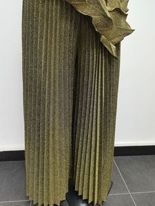 Ultima moda donna taglie forti abito stile abbronzante Boutique senza maniche <span class=keywords><strong>top</strong></span> irregolari e pantaloni a pieghe a gamba larga Set 2 pezzi - Product Image 6