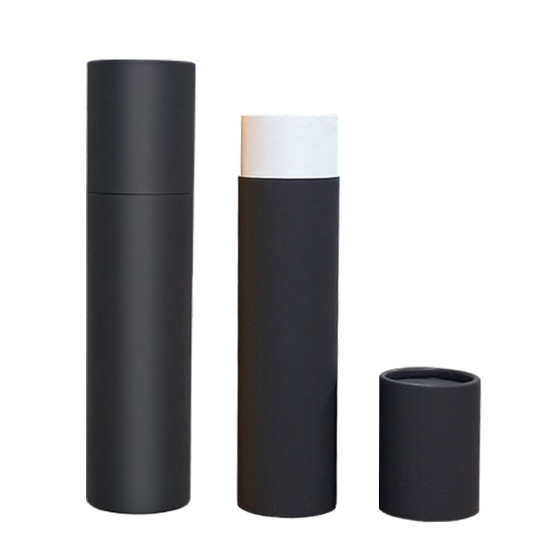 Black Rolled Edge Poster Paper Tubes Dry And Moisture Resistant Round Paper Boxes Painting Mailing Paper Cans