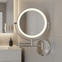 Miroir LED avec lumière, double face, mural, à interrupteur tactile, excellent prix, grossissement 3x, 5x, 7x