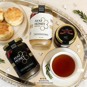 Miel Blanca Ayat Premium, Orgánica, Pura, Cruda, Sin Calentar, Textura Suave, Sabor Dulce Suave, Endulzante Natural Saludable para Bebidas y Cocina (Adey - Product Image 1