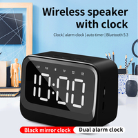 Speaker Mini Desktop dengan Jam Alarm dan Layar LED Baterai Isi Ulang untuk Penggunaan di Rumah