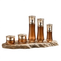 Ensemble de flacons et pots en verre ambré de luxe, forme taille de poitrine, pour crème et lotion, 30g 50g 30ml 100ml 120ml, emballage cosmétique vide pour soins de la peau