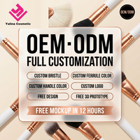 Lot de 7 pinceaux de maquillage professionnels, prêts pour FBA, vente en gros, poils véganes, pour correcteur et visage, étui de voyage, faible MOQ