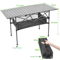 Table pliante portable moderne en aluminium pour le camping hors route 4x4, pour la cuisine et la salle de sport
