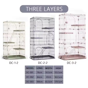 Vente en gros de cage pour animaux de compagnie en acier inoxydable à trois étages et trois portes, grande taille pour chat et chien - Product Image 2