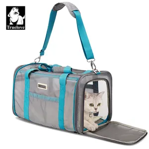 Truelove-Bolsa de transporte para mascotas, bolsa de viaje duradera y cómoda para perros pequeños y gatos, malla transpirable, suave y plegable