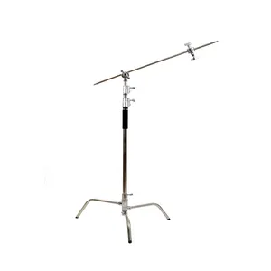 C Stand luce fotografia treppiede in acciaio inox 3.2M argento portatile cuscino d'aria 3 metri Stand per studio fotografico