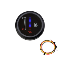 Jauge de carburant LED bleue 12V/24V pour voitures et motos, affichage à barre droite modifié, état neuf, produit en plastique de 2 pouces
