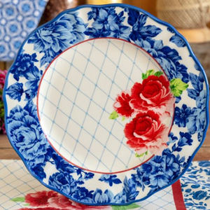 Plato de cena festoneado de melamina, elegante, blanco de boda, <span class=keywords><strong>platos</strong></span> de ensalada - Product Image 5