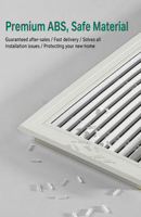 Grille linéaire à lamelles réglables en plastique ABS personnalisable pour prises d'air de ventilation CVC, vente directe usine, design moderne