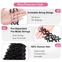 Nuevo Cabello Humano de Ganchillo con Ondas Profundas y Rizadas, Extensiones de Cabello Humano Brasileño con Nudos Milagrosos para Trenzar a Granel