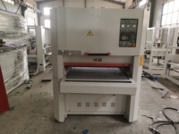 Ponceuse à bande large industrielle automatique robuste à double tête en fonte pour importateurs de meubles