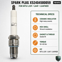 Bougie d'allumage pour moteur à gaz MTU X52404500059, bougie à chambre à précombustion en iridium d'origine pour groupe électrogène au biogaz ou au gaz naturel S4000 L64F L64FNER