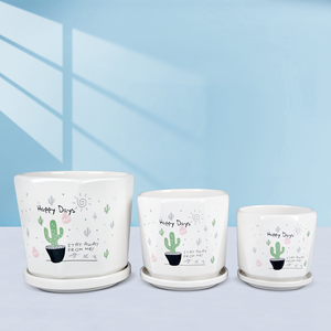 ชุดใหญ่โมเดิร์นแคคตัส <span class=keywords><strong>Happy</strong></span> <span class=keywords><strong>Day</strong></span> กระถางดอกไม้เซรามิกปลูกพืช - Product Image 3