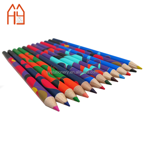 Crayons promotionnels pour étudiants 17.6cm crayons en bois à transfert de chaleur couleur all-over ensemble en vrac HB non toxique - Product Image 1
