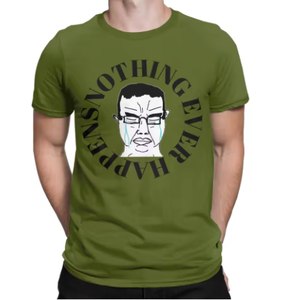 T-shirt da uomo Chudjak Chud Meme Nothing Ever Happens, in puro cotone, a maniche corte, divertente, girocollo, idea regalo - Product Image 3