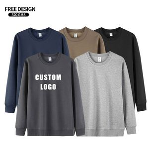 Sweat-shirt oversize pour homme à col rond en coton, pull décontracté à manches longues, coupe ample, chaud, vente en gros - Product Image 2