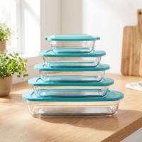 Plat de cuisson carré en verre borosilicate de haute qualité, résistant au four, pour rôtir, plat à lasagna avec couvercle rabattable, compatible micro-ondes et lave-vaisselle