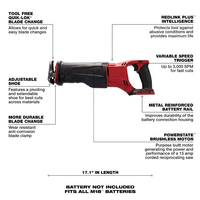 Scie sabre sans fil portative, outil de coupe électrique pour bois, métal, tuyaux PVC (machine nue)