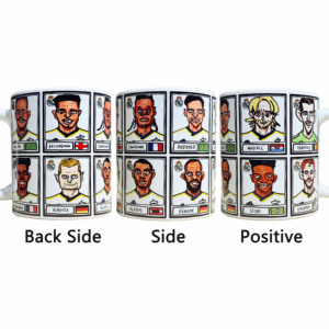 Taza con caricatura divertida de jugadores del Real Madrid FC, Bellingham Modric Vinicius 360 °   Taza de Café de Cerámica con Diseño, 11 oz, Regalo para Fanáticos del Fútbol - Product Image 4