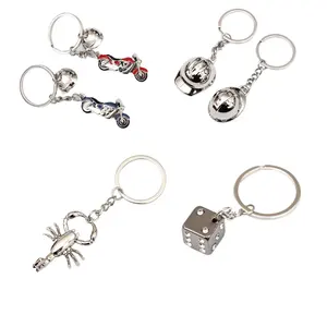 High Quality Custom Logo Various Styles Chain Pendant Promotional Shrimp Motorcycle Helmet Metal Key Chains