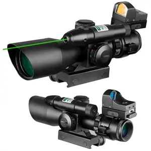Cannocchiale 2.5-10x40 in Lega di Alluminio con Laser Verde Illuminato e Mini Punto Rosso, <span class=keywords><strong>Lenti</strong></span> Multistrato, Antiurto - Product Image 3