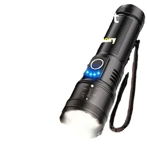 Lampe de poche en gros extérieur rechargeable projecteur LED multifonction éclairage lampe de poche tactile