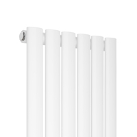 Radiateur mural contemporain vertical ovale en acier doux blanc pour systèmes de chauffage central CVC, installation facile