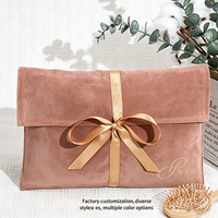 Pochette cosmétique en velours doux, style enveloppe, sac de rangement pour maquillage de voyage, logo personnalisé, pochette de rangement pour parfum, rouge à lèvres, outils de beauté