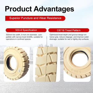 Pneus de chariot élévateur en caoutchouc massif de haute qualité Topower résistants à l'usure 500-8/C718 pour camion - Product Image 4