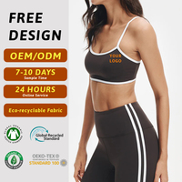 Sujetador deportivo OEM personalizado para mujer, con tirantes finos, ribete en contraste, top de yoga, marca privada, venta al por mayor, fábrica de ropa