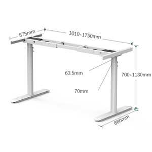 Electric Height Adjustable Desk Dual Motor Metal Legs Powder Coated For Home Office Gaming Use - Product Image 2