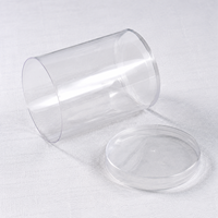 Boîte à parfum transparente personnalisable et recyclable, emballage cylindrique en plastique PET recyclé, rangement pour bougies avec logo personnalisé