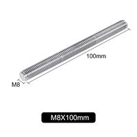 M8 X 100mm Length 304 Stainless Steel Fully Threaded Rod Bar Studs