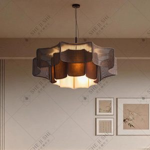 Chinese Style Chandelier Round E27 Six-Head LED <b>Light</b> For <b>Dining</b> Room Living Room Home Decor - Product Image 3