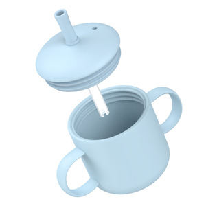 Good Design Silicone Baby Sippy <b>Cup</b> Leak Proof Training <b>Cup</b> With <b>Straw</b> For Infants And Toddlers Soft Spout For Milk Or Water - Product Image 4