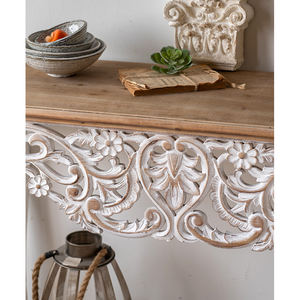 <span class=keywords><strong>Table</strong></span> <span class=keywords><strong>Console</strong></span> Vintage en Bois Massif Style Américain Patiné, Meuble de Salon Durable au Design Européen pour la Maison - Product Image 3