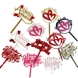 Decorazione <span class=keywords><strong>per</strong></span> Torta a Forma di Cuore in Acrilico <span class=keywords><strong>per</strong></span> San Valentino, Modello FV, Novità Personalizzabile, Accessorio <span class=keywords><strong>per</strong></span> Decorazione Torte - Product Image 3