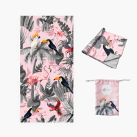 Serviette de plage de voyage anti-sable en microfibre de plastique recyclé imprimée par sublimation écologique avec sac personnalisé