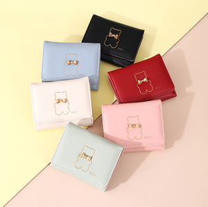 Cartera pequeña de piel sintética con diseño de conejo para mujer, tarjetero de tres pliegues, estilo fresco, 2026 - Product Image 1