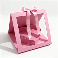 Boîte cadeau transparente en forme de cœur de luxe pour fleurs, anniversaire, fête des mères, emballage romantique pour cadeau floral avec ruban
