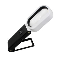 10x lente d'ingrandimento portatile con supporto per lampada pieghevole a LED per la lettura della luce riparazione della bilancia HD